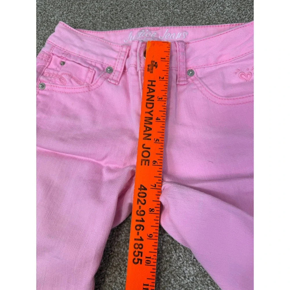 Justice Girls Pink Denim Bermuda Shorts 10R Simply Low Cuffed Stretch 10 Kids